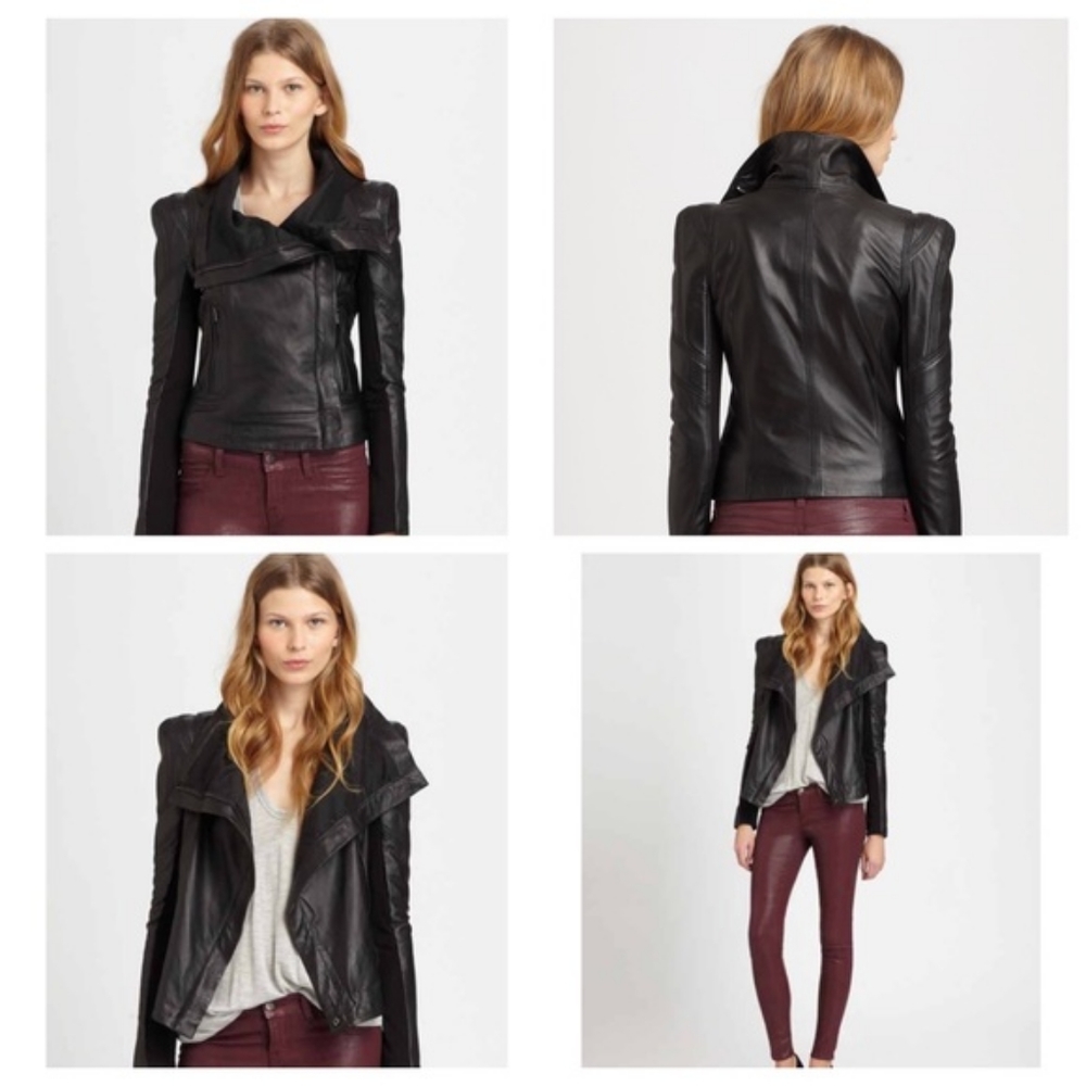 BCBG Orson black leather jacket sz. S